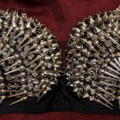 Silv Tribal Gothic Goth Burlesque Belly Dance Dancing Spike Fetish Bra Top Sz 38