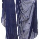 BLUE 3 YARD GOTH GOTHIC TRIBAL BELLYDANCE BELLY DANCE DANCING VEIL SCARF WRAP