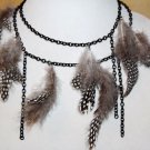 GOTHIC GYPSY TRIBAL Belly Dance Dancing FEATHER BURLESQUE Steam Punk Necklace