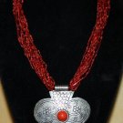 RED ATS BOHO HIPPIE TRIBAL GYPSY Beaded Belly Dance Dancing Necklace Jewelry