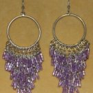 PURPLE BEADED BOHO TRIBAL Gypsy Hippie Chandelier Belly Dance Dancing Earrings