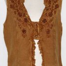 S M Ruffle Boho Bohemian PEASANT Poet Hippie Embroidered Gypsy Fairy Blouse Top
