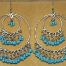 Tribal Beaded Boho Bohemian Gypsy Hoop Flamenco Belly Dance Dancing Earrings