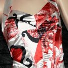 L WHITE BOHO LOLITA GOTH EMO GOTHIC VAMPIRE GYPSY BUSTIER CORSET LACE UP TOP