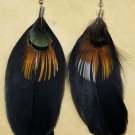 Black Boho Hippie Gypsy Tribal Feather Gothic Festival Belly Dancing Earrings