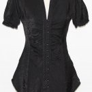 L Black LOLITA Steam Punk Goth Gothic Boho Victorian Emo Vampire Rockabilly Top