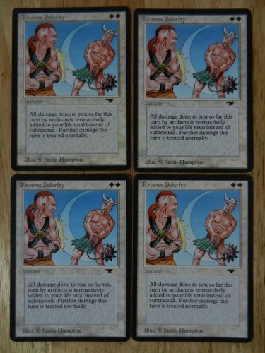 MTG X4 Antiquities REVERSE POLARITY See pictures Fazmataztical_Dragon