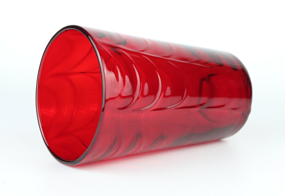Whitefriars Ruby Wave Ribbed Tumbler Vase