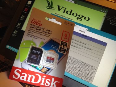 VidoGo PHP preloaded on a Windows SanDisk Micro SD card plus standard SD Adaptor