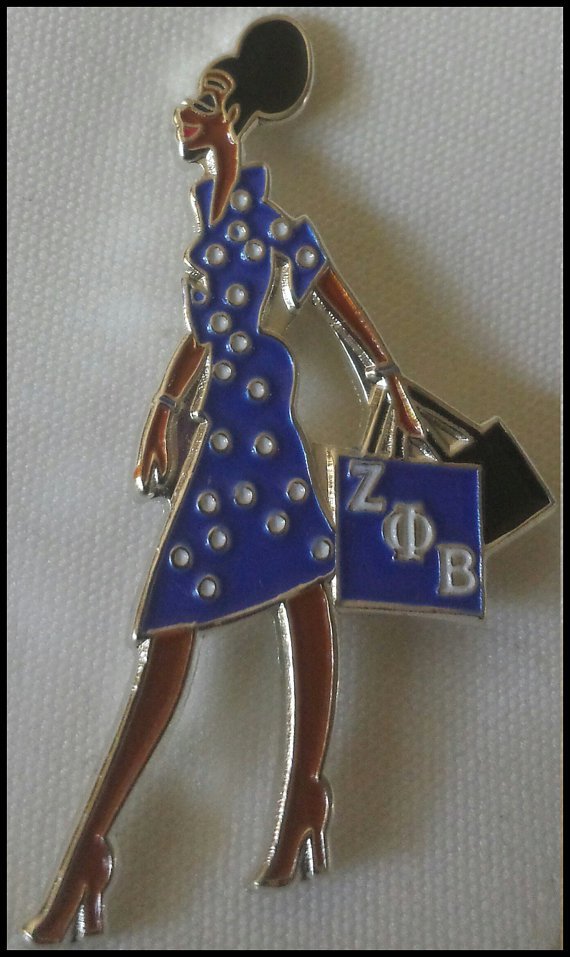 Zeta Phi beta Sorority Diva Lady Lapel Pin