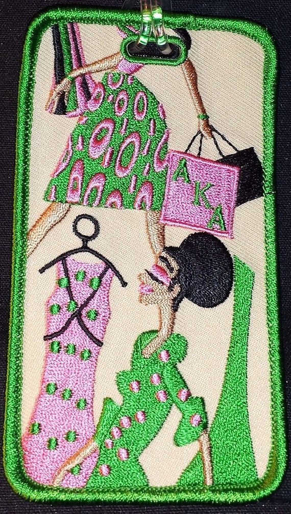 Alpha Kappa Alpha Sorority Diva Embroidered Luggage Tag