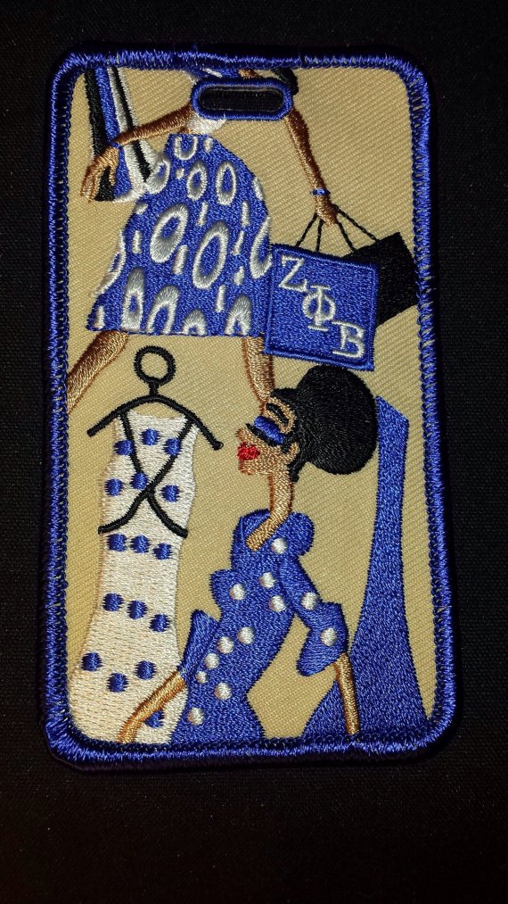 Zeta Phi Beta Sorority Diva Embroidered Luggage Tag