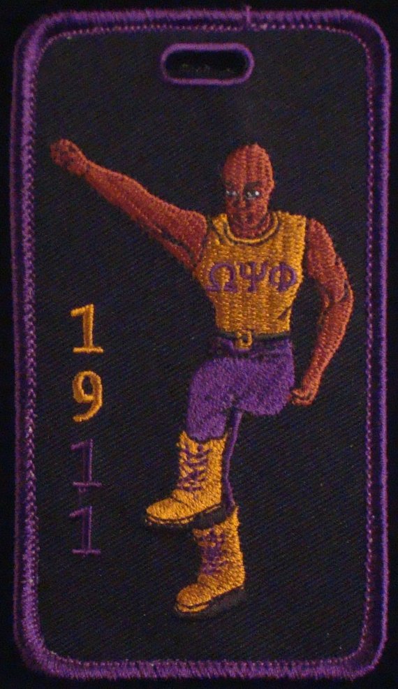 Omega Psi Phi Fraternity Stepper Embroidered Luggage Tag