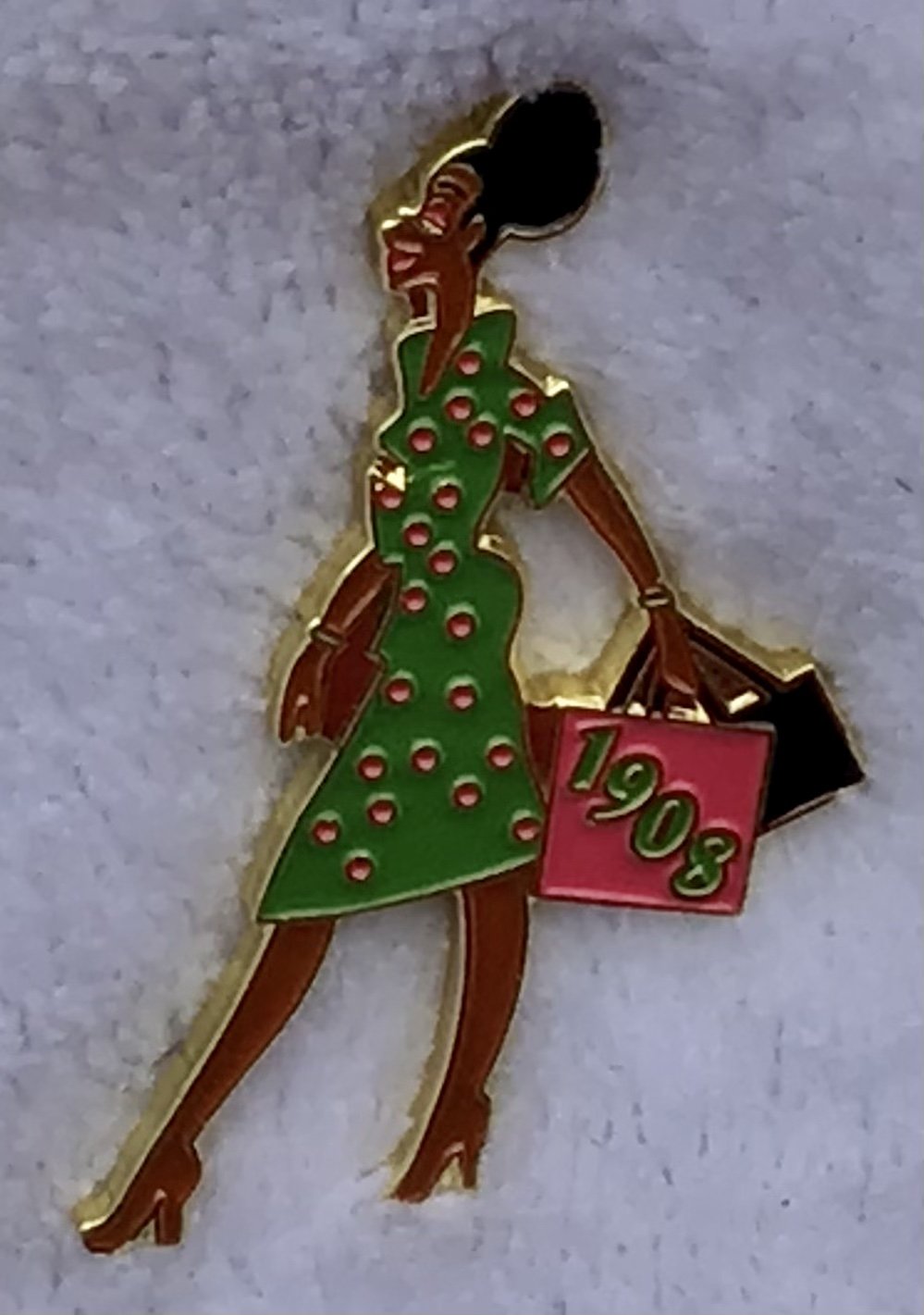 Alpha Kappa Alpha 1908 Sorority Diva Lady Lapel Pin