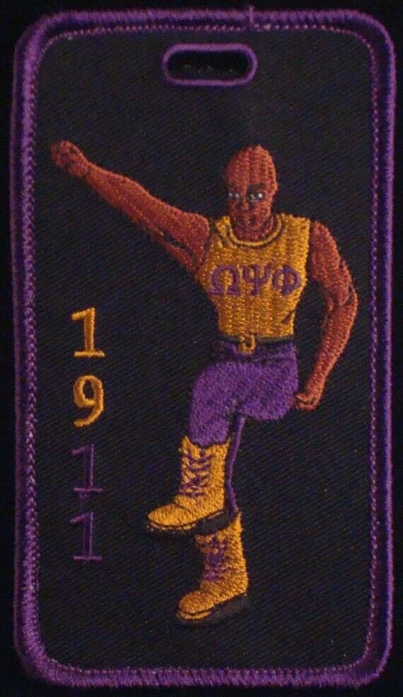 Omega Psi Phi Embroidered Luggage Tag