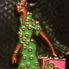 1908 Pink and Green Sorority Diva Lapel Pin