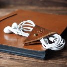 Leather Cord Holder-handmade,Earbud Cable Organizer,Earphone,Headphone,Minimalist#Brown