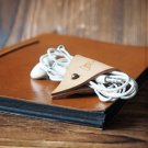 Leather Cord Holder-handmade,Earbud Cable Organizer,Earphone,Headphone,Minimalist#Nude