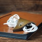 Leather Cord Holder-Earbud Cable Organizer,Earphone,Headphone,Minimalist#Olive Green