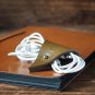 Leather Cord Holder-Earbud Cable Organizer,Earphone,Headphone,Minimalist#Olive Green