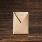 Leather Minimalist Slim Folded Card Wallet Card Sleeve, credit card holder #Natural Nude