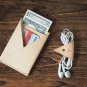 Leather Minimalist Slim Folded Card Wallet Card Sleeve, credit card holder #Natural Nude