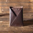 Leather Minimalist Slim Folded Card Wallet-card holder, Card Sleeve, credit card holder #Brown