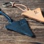 Leather Triangle Keychain - key fob handmade, keyring, personalized #Black