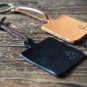 Leather Square Keychain - key fob handmade, keyring, personalized #Black