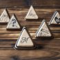 Initial Leather Ring - Name, Handmade Triangle, Custom initial, monogram #Black