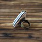 LOL Leather Ring - Laugh Out Loud Letters, Triangle, Text talk, Custom initial#Black