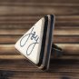 Joy Leather Ring - Adjustable, Handmade Triangle #Black