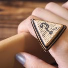 Handmade Leather Question Mark Adjustable Rings Triangle Funny gifts Personalized gifts #Black