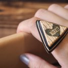 Handmade Leather XOXO Rings Hugs and Kisses Ring Triangle Funny gifts Personalized gifts #Black