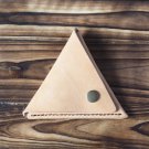 Handmade Leather Coin Purse Triangle Coin holder Designer wallets Purses Coin pouch #Natural Nude