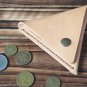 Handmade Leather Coin Purse Triangle Coin holder Designer wallets Purses Coin pouch #Natural Nude