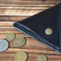 Handmade Leather Coin Purse Triangle Coin holder Designer wallets Black purse Coin pouch #Black