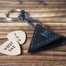 Handmade Leather Guitar Pick Holder Guitar Accessories Personalized gifts Gifts for men #Black
