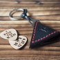 Handmade Leather Guitar Pick Holder Guitar Accessories Personalized gifts #Black with Red thread