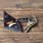 Handmade Leather Guitar Pick Holder Guitar Accessories Personalized gifts #Black with Red thread