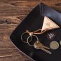 Handmade Leather Valet Tray Letter tray Desk tray Vanity tray Personalized gifts #Dark Brown