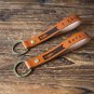 Handmade Leather Keychain Personalized gifts Name tags Engraved gifts Key holder Key ring fob #Brown