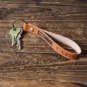 Handmade Leather Keychain Personalized gifts Name tags Engraved gifts Key holder Key ring fob #Brown
