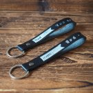 Handmade Leather Keychain Personalized gifts Name tags Engraved gifts Key holder Key ring fob #Black