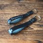 Handmade Leather Keychain Personalized gifts Name tags Engraved gifts Key holder Key ring fob #Black