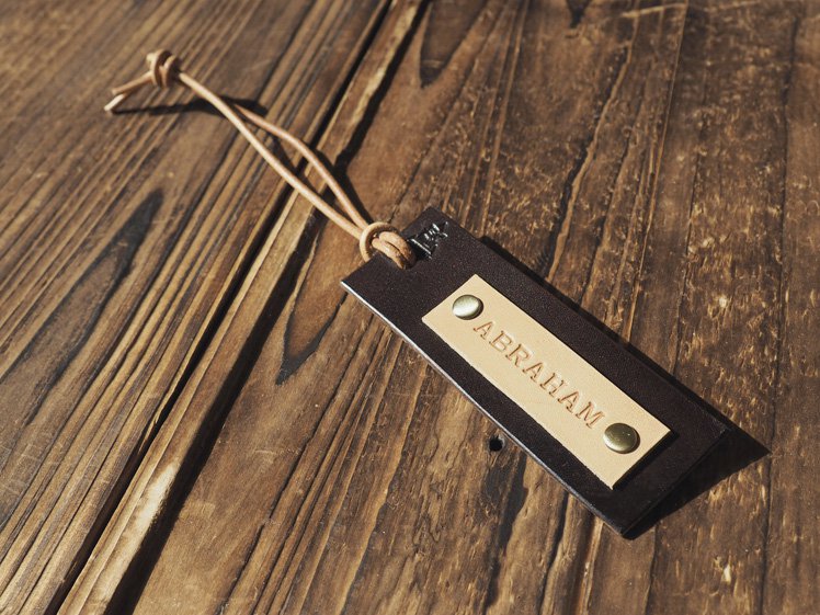 Handmade Leather Luggage tags Travel Accessories Personalized gifts Name tags Key tags #Dark Brown