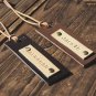 Handmade Leather Luggage tags Travel Accessories Personalized gifts Name tags Key tags #Dark Brown