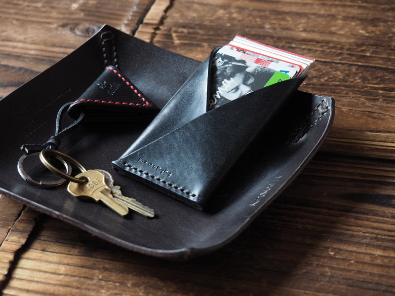 Handmade Leather Credit card holder Card wallet Slim wallet Business card case mens wallets #Black
