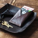 Handmade Leather Credit card holder Card wallet Slim wallet Business card case mens #Dark Brown