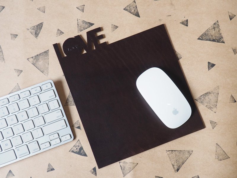 Handmade Leather Mouse pad Mousepad Mouse mat Desk pad Personalized gifts #Dark Brown